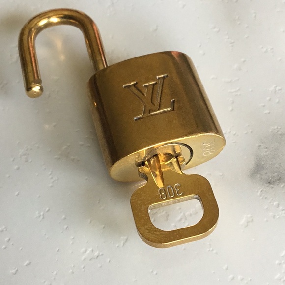 $300 Louis Vuitton Padlock Lock and Key #308 - Picture 2 of 4